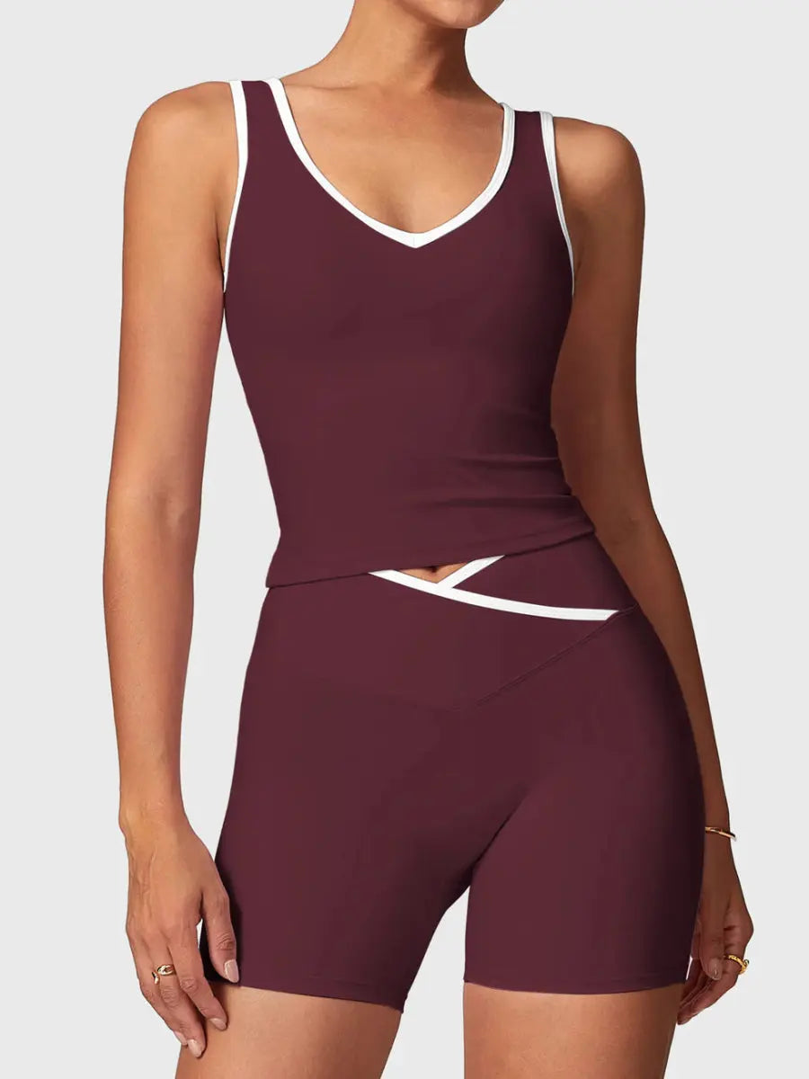 AUREVA™ Motion Shorts Set – Bordeauxrot - LEVEFIT