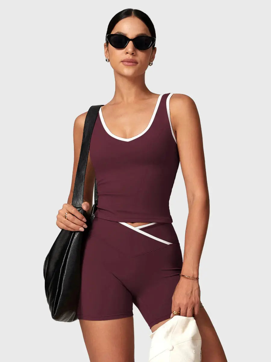 AUREVA™ Motion Shorts Set – Bordeauxrot - LEVEFIT
