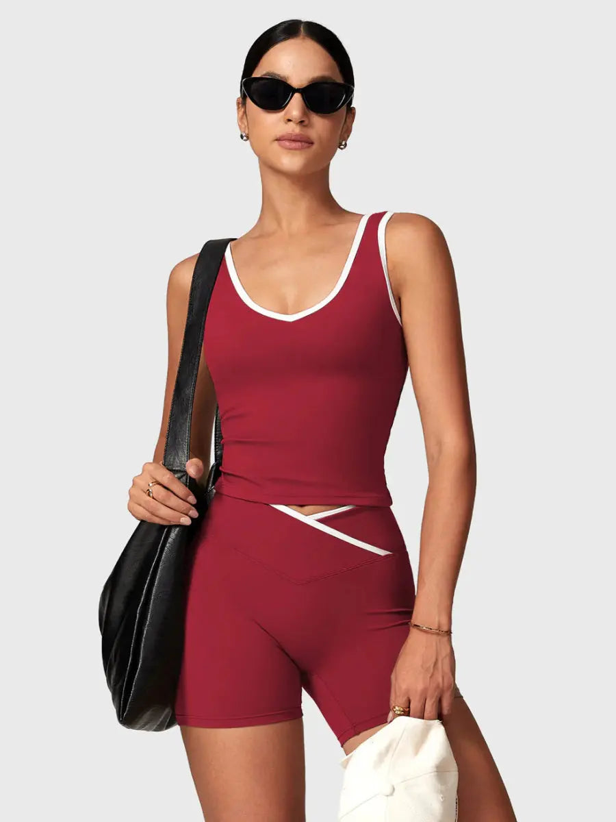 AUREVA™ Motion Shorts Set – Bordeauxrot - LEVEFIT
