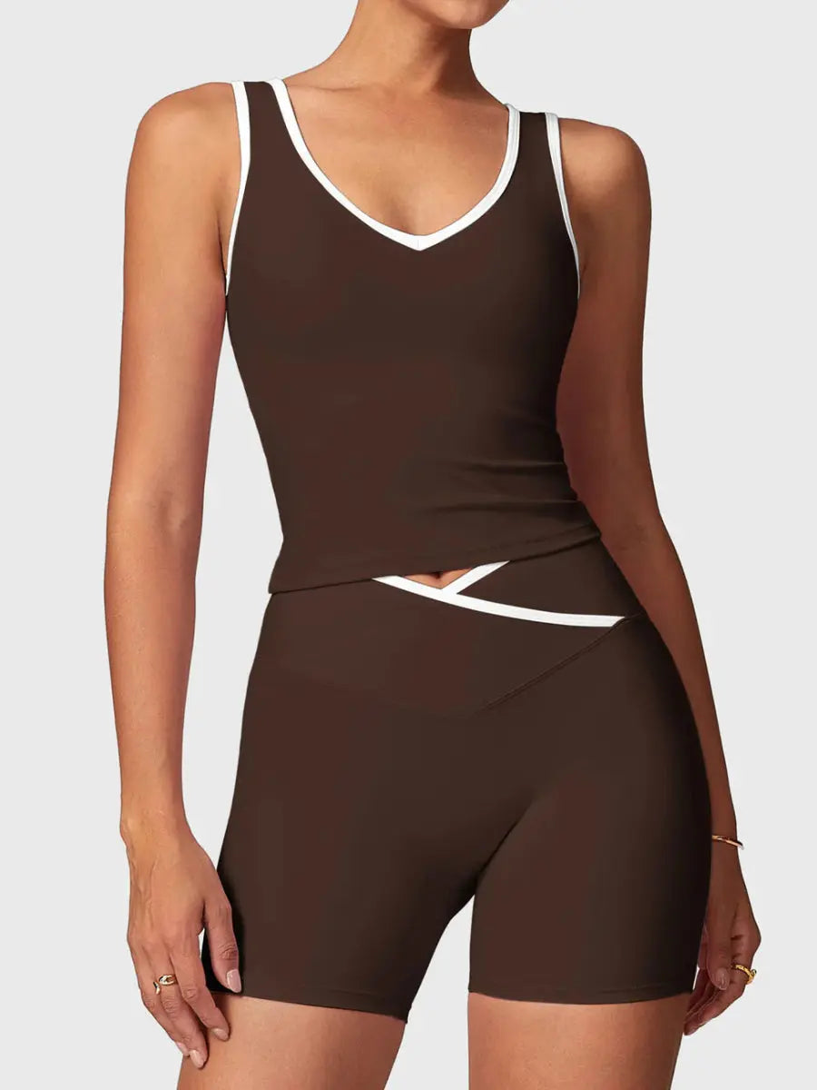 AUREVA™ Motion Shorts Set – Kaffeebraun - LEVEFIT