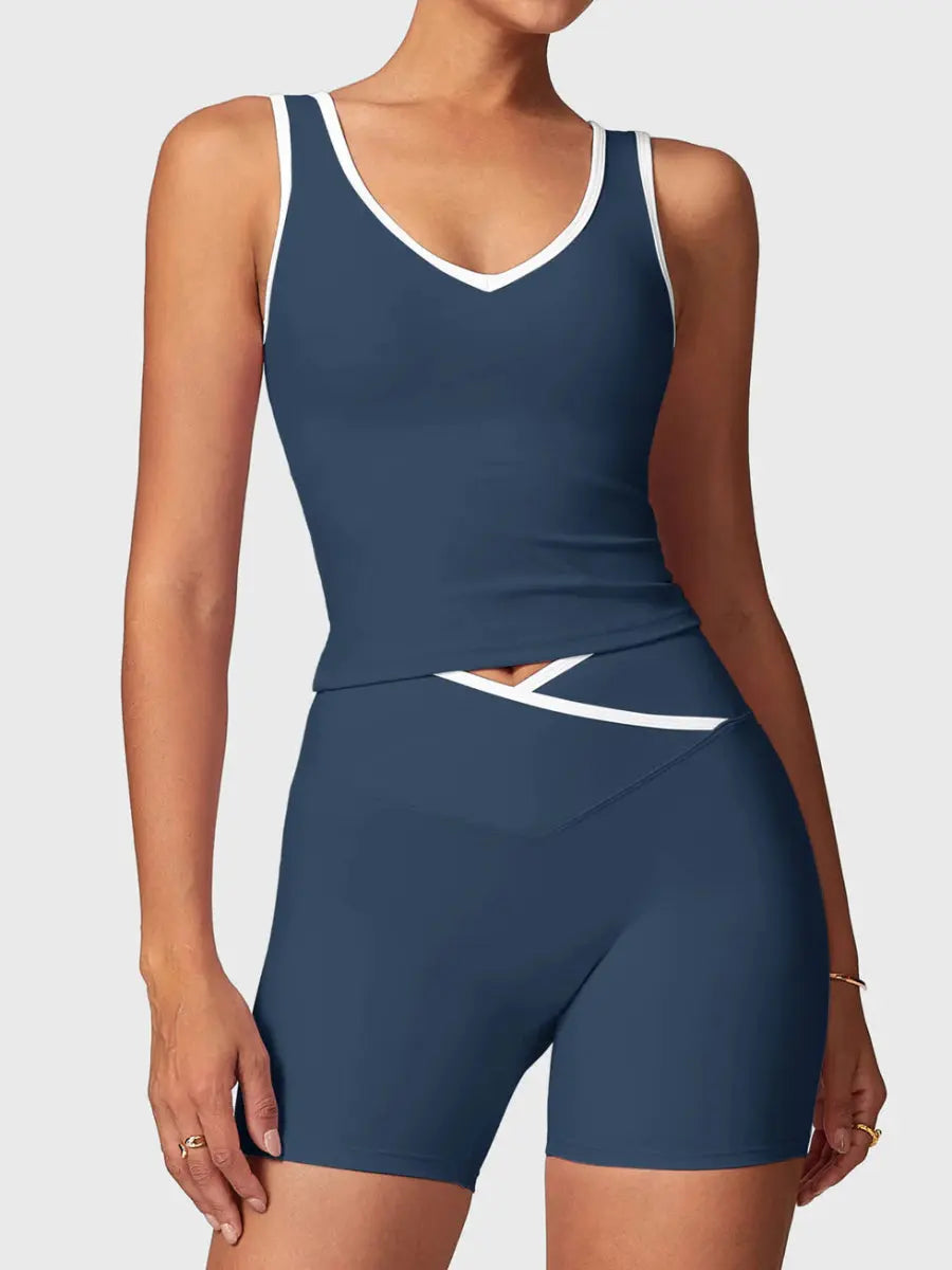 AUREVA™ Motion Shorts Set – Stahlblau - LEVEFIT