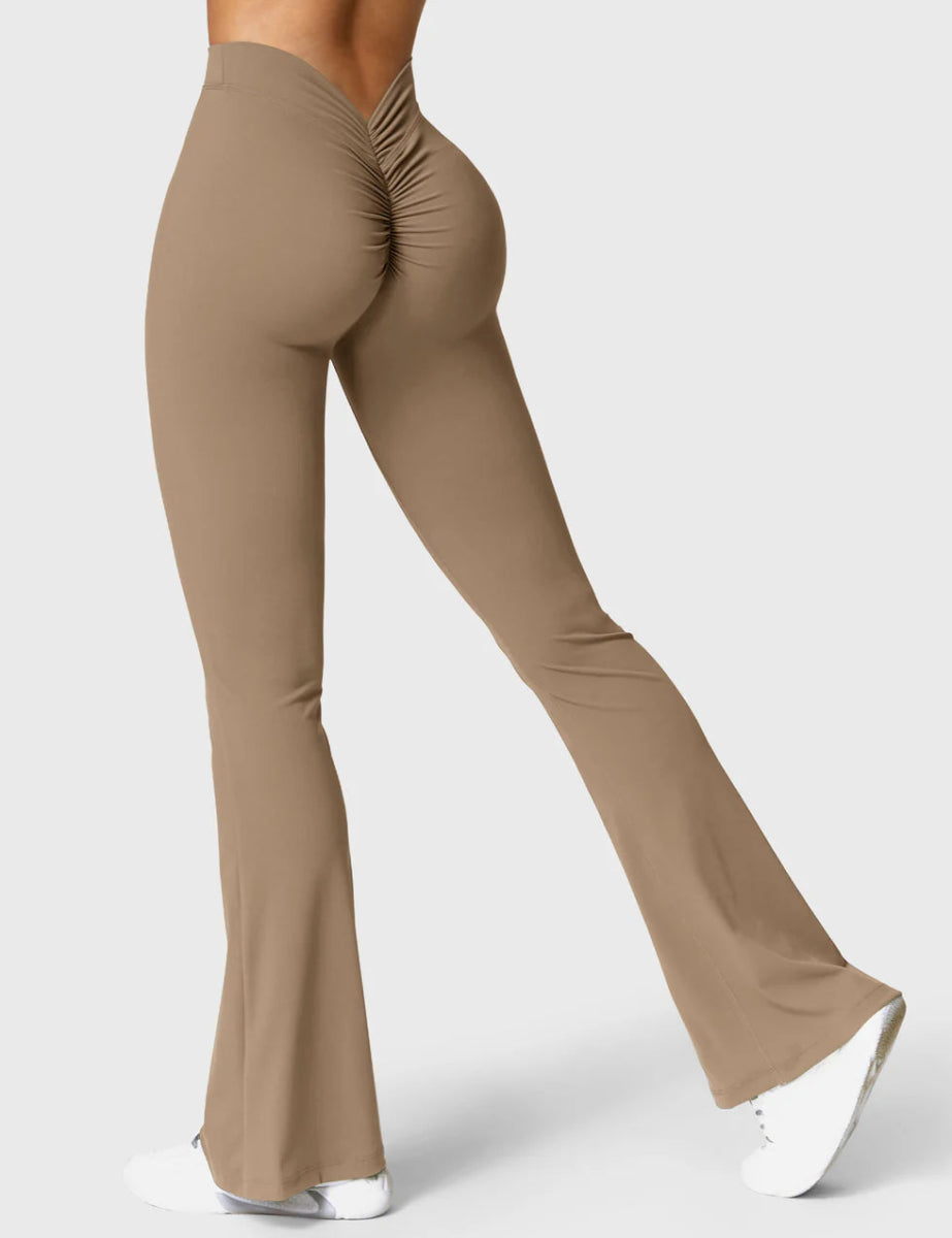 Curve® V - Back Flare Leggings – Beigebraun (31,5") - LEVEFIT