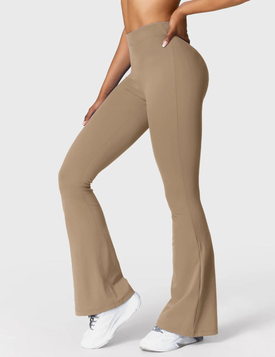Curve® V - Back Flare Leggings – Beigebraun (31,5") - LEVEFIT