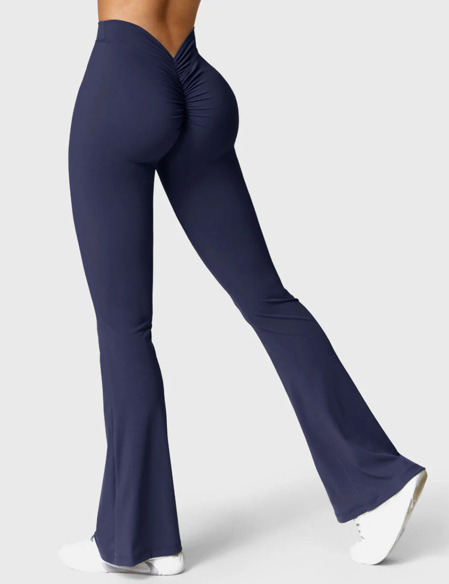 Curve® V - Back Flare Leggings – Marineblau (31,5") - LEVEFIT