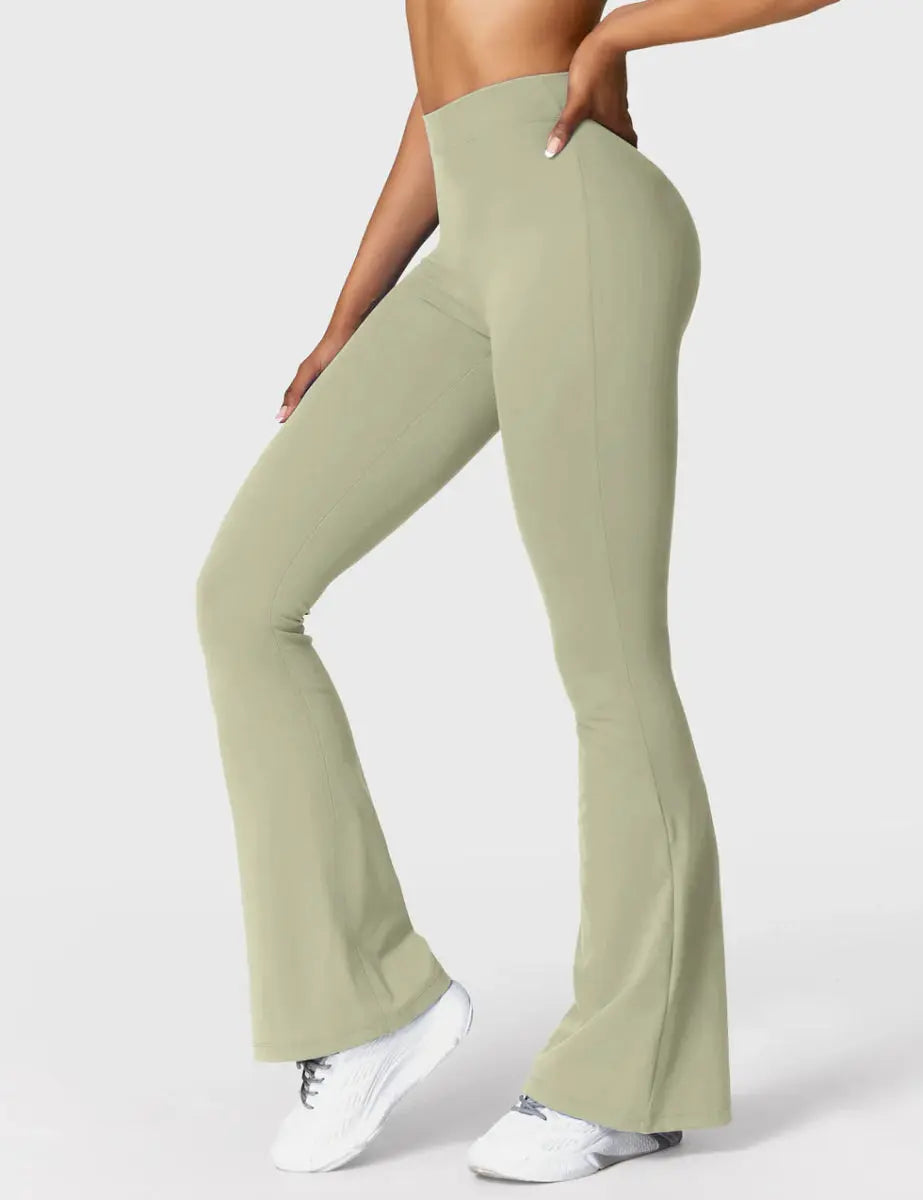 Curve® V - Back Flare Leggings – Salbeigrün (31,5") - LEVEFIT