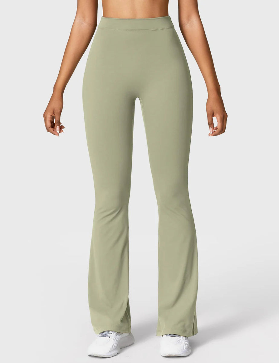 Curve® V - Back Flare Leggings – Salbeigrün (31,5") - LEVEFIT