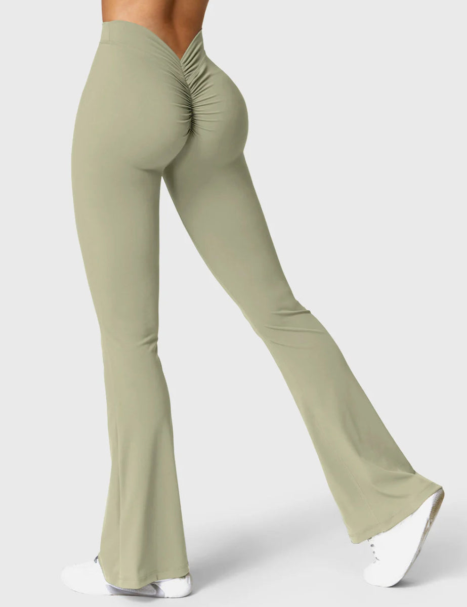 Curve® V - Back Flare Leggings – Salbeigrün (31,5") - LEVEFIT