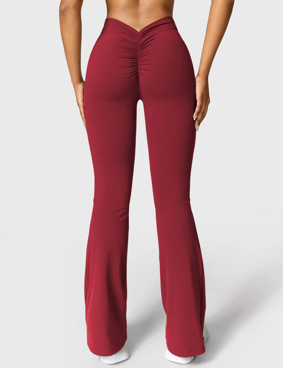 Curve® V - Back Flare Leggings – Weinrot (31,5") - LEVEFIT