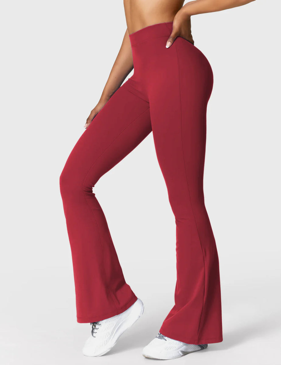 Curve® V - Back Flare Leggings – Weinrot (31,5") - LEVEFIT