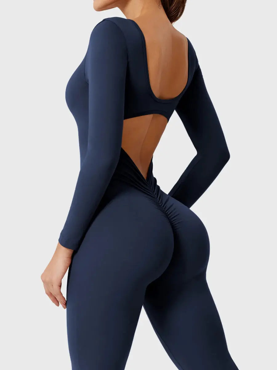 ELVIA™ Long Sleeve Flare Jumpsuit - LEVEFIT