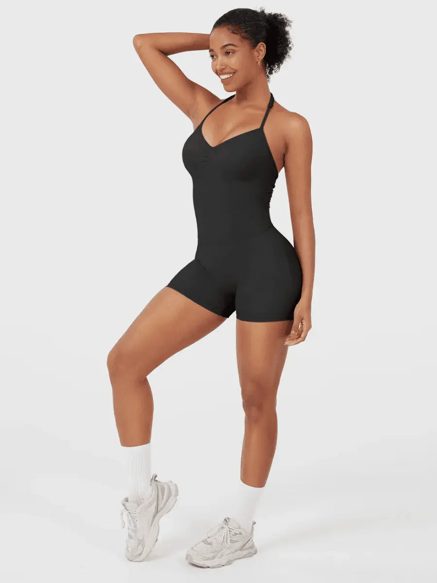 ELYSA™ Seamless Open Back Romper - LEVEFIT