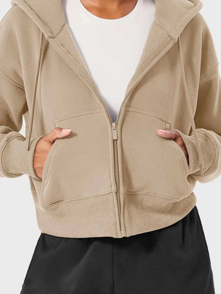 LeveFit™ CloudZip Hoodie – Coffee Grey - LEVEFIT