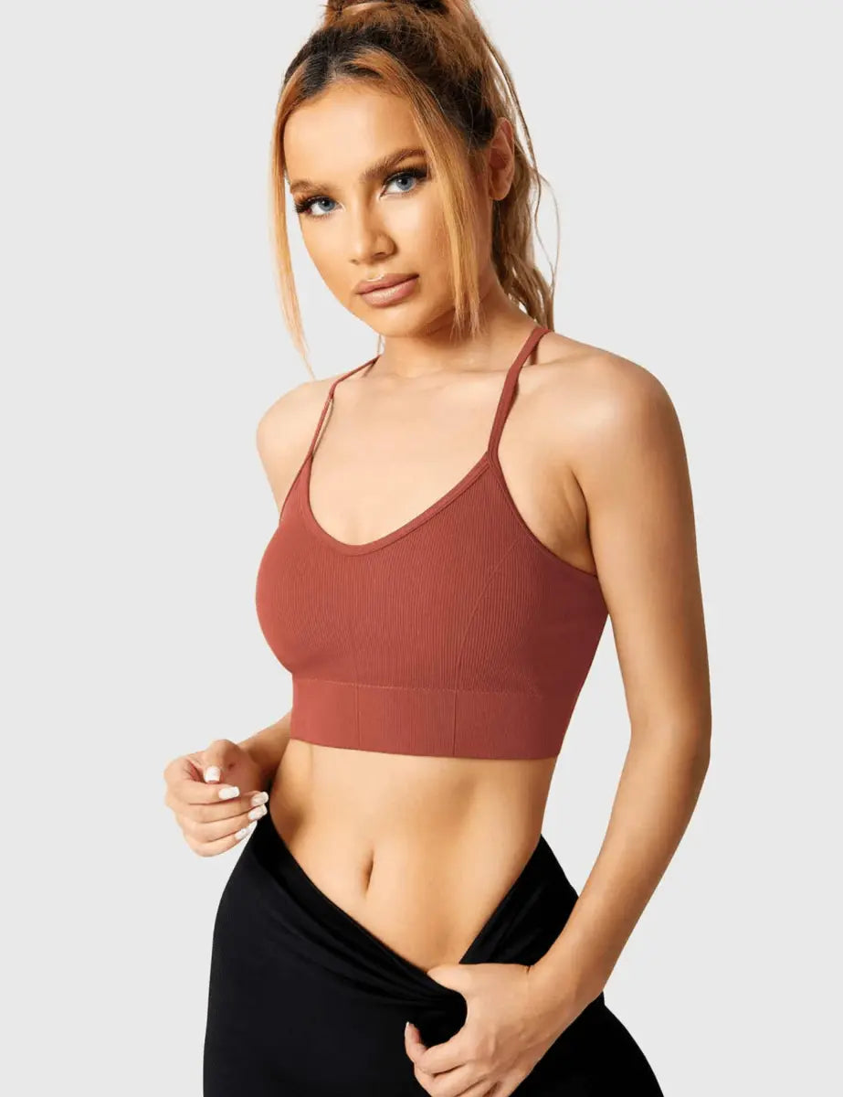 LeveFit™ LUMEA Crossback Top – Rostrot - LEVEFIT