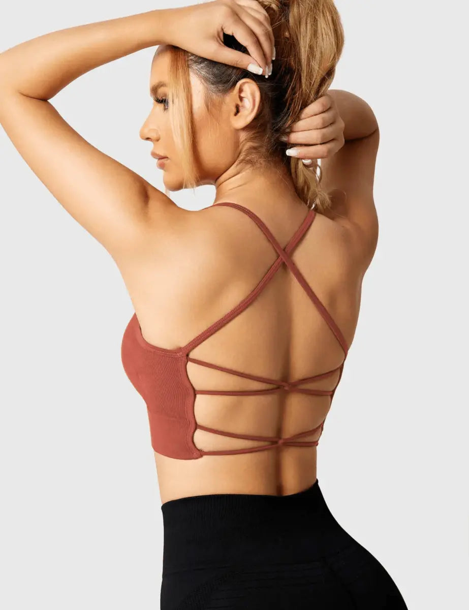 LeveFit™ LUMEA Crossback Top – Rostrot - LEVEFIT