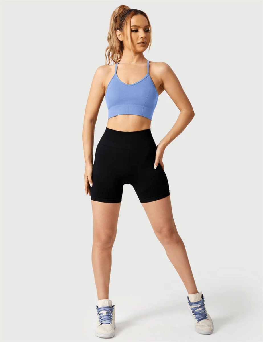 LeveFit™ LUMEA Crossback Top – Schieferblau - LEVEFIT
