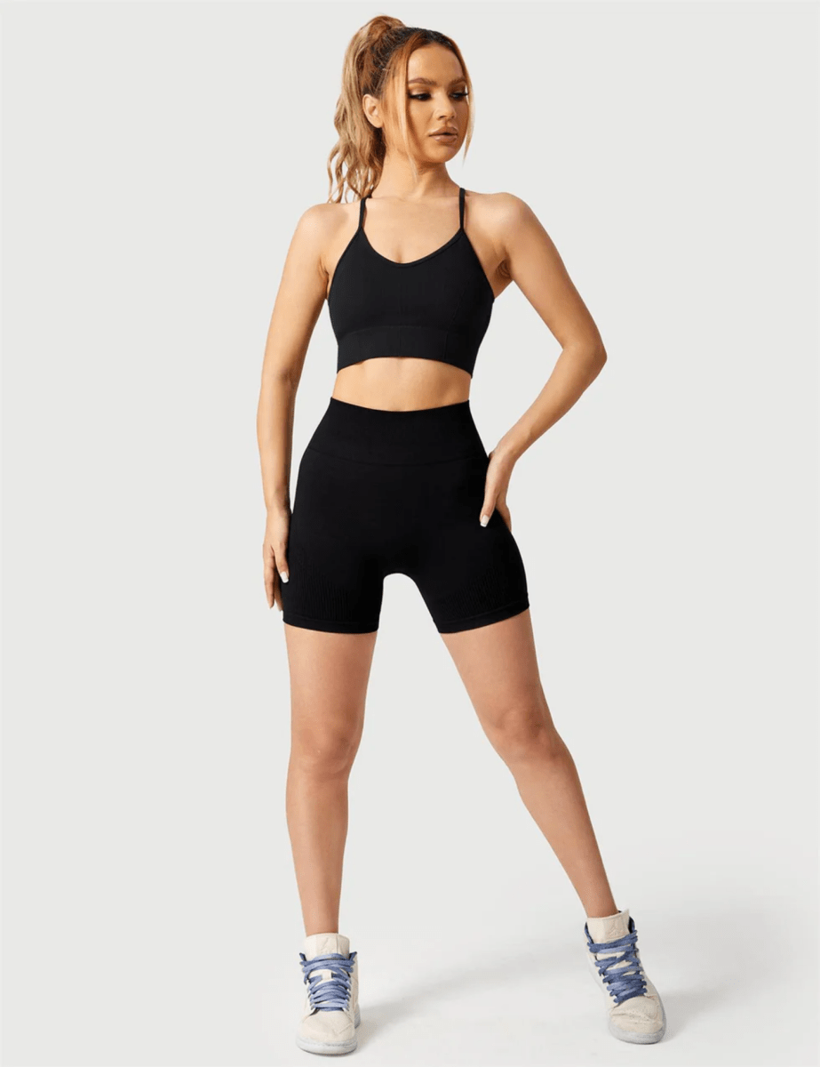 LeveFit™ LUMEA Crossback Top – Schwarz - LEVEFIT