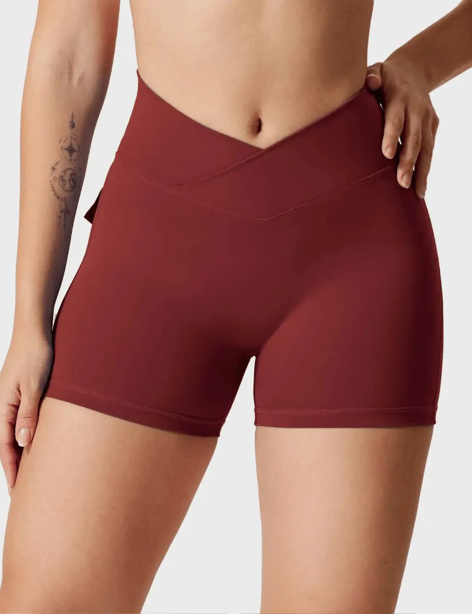LeveFit™ MILLA Shorts 4.5" – Burgunderrot - LEVEFIT