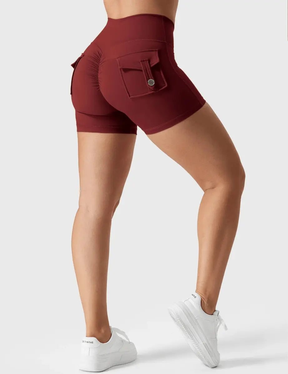 LeveFit™ MILLA Shorts 4.5" – Burgunderrot - LEVEFIT
