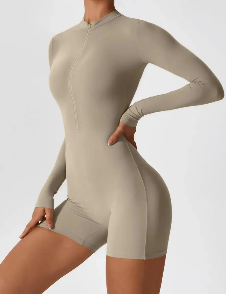 LUMINA™ Softline Zip Romper – Long Sleeve - LEVEFIT