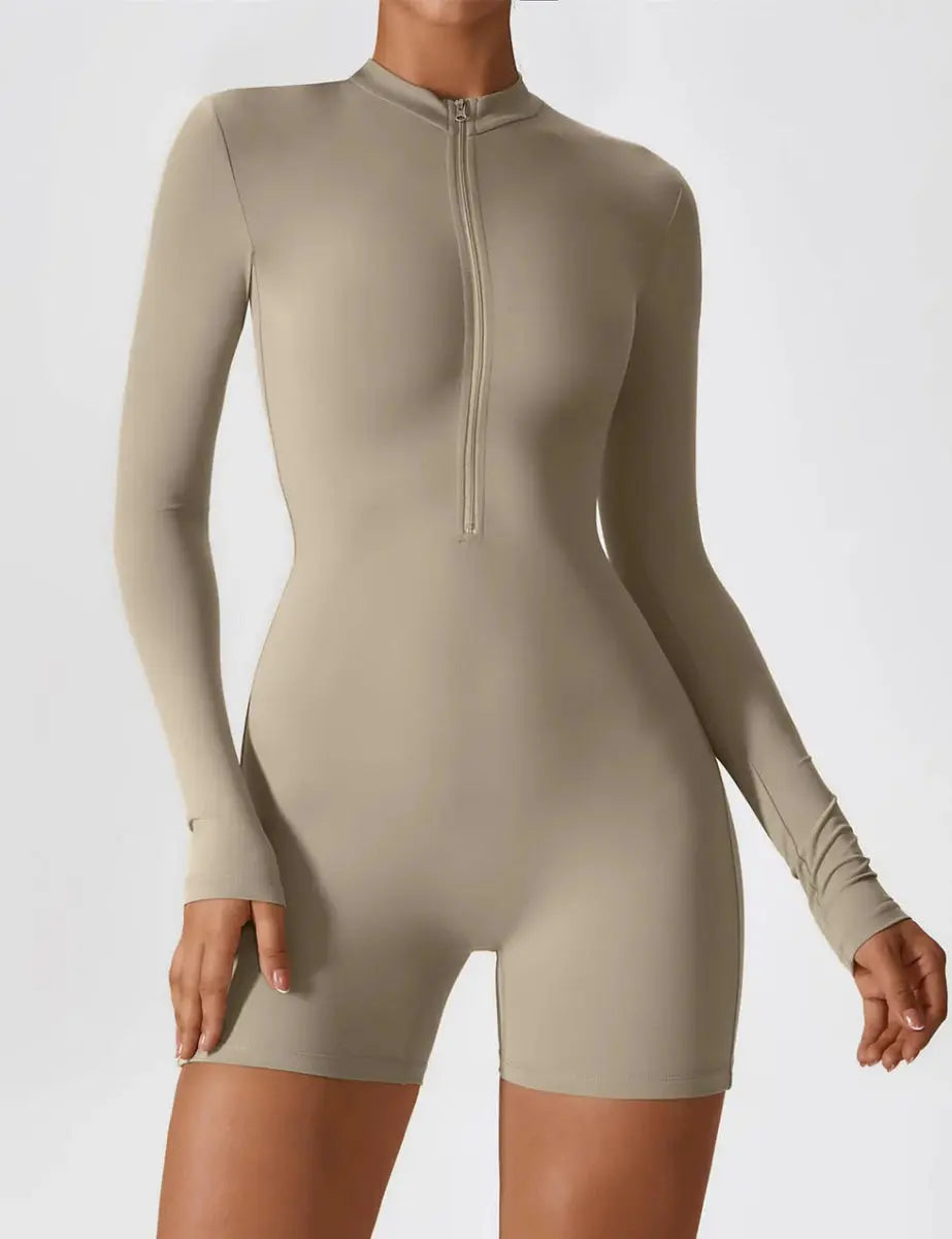 LUMINA™ Softline Zip Romper – Long Sleeve - LEVEFIT