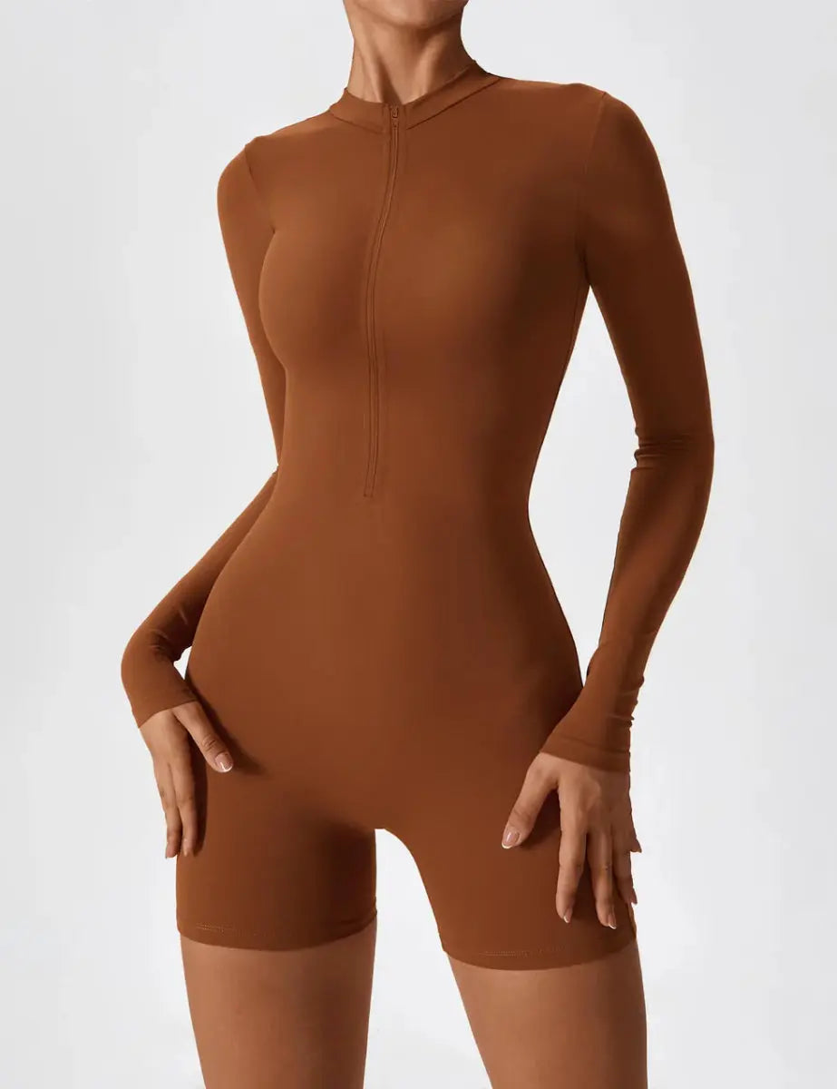 LUMINA™ Softline Zip Romper – Long Sleeve - LEVEFIT
