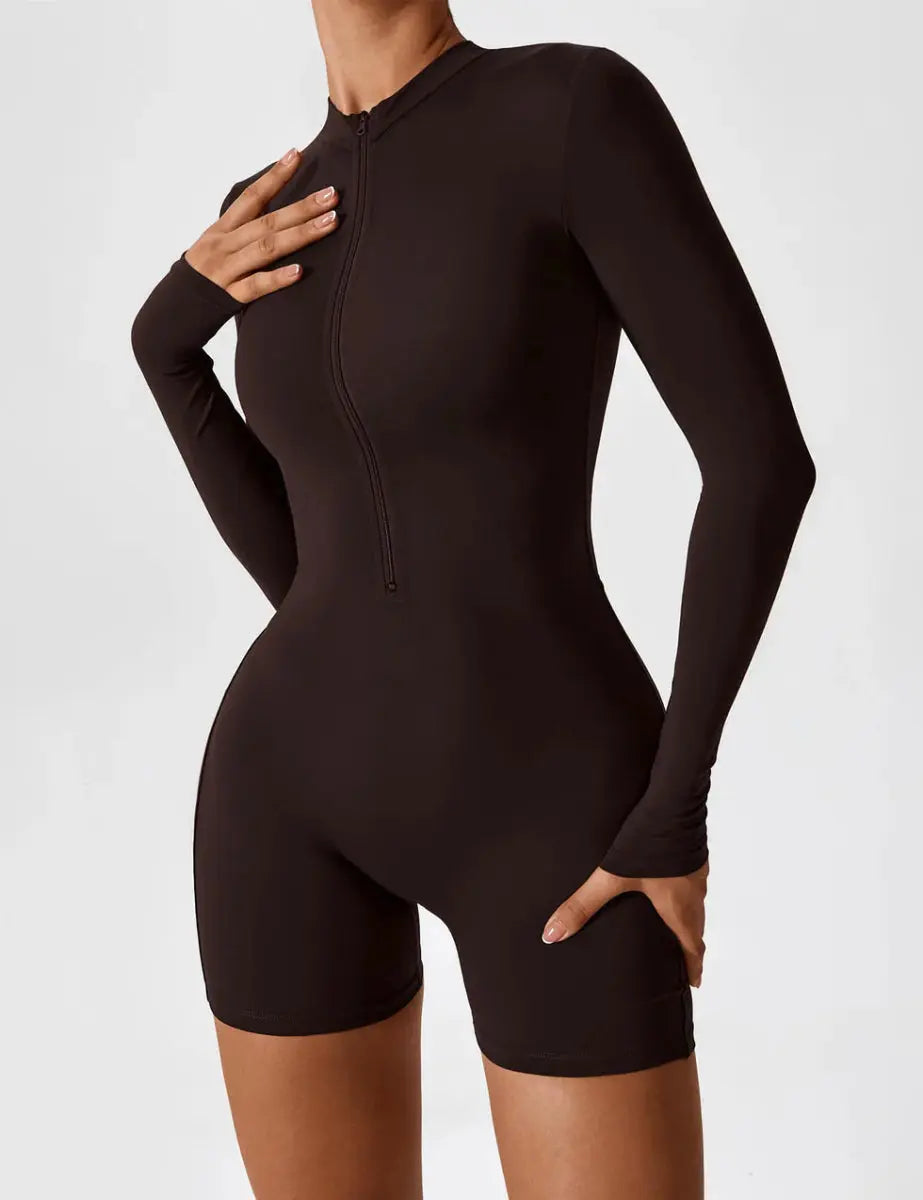LUMINA™ Softline Zip Romper – Long Sleeve - LEVEFIT