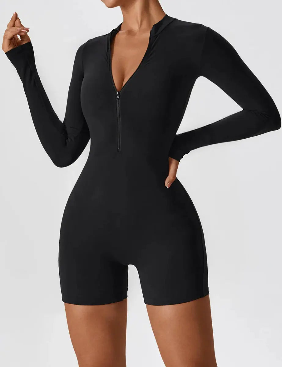 LUMINA™ Softline Zip Romper – Long Sleeve - LEVEFIT