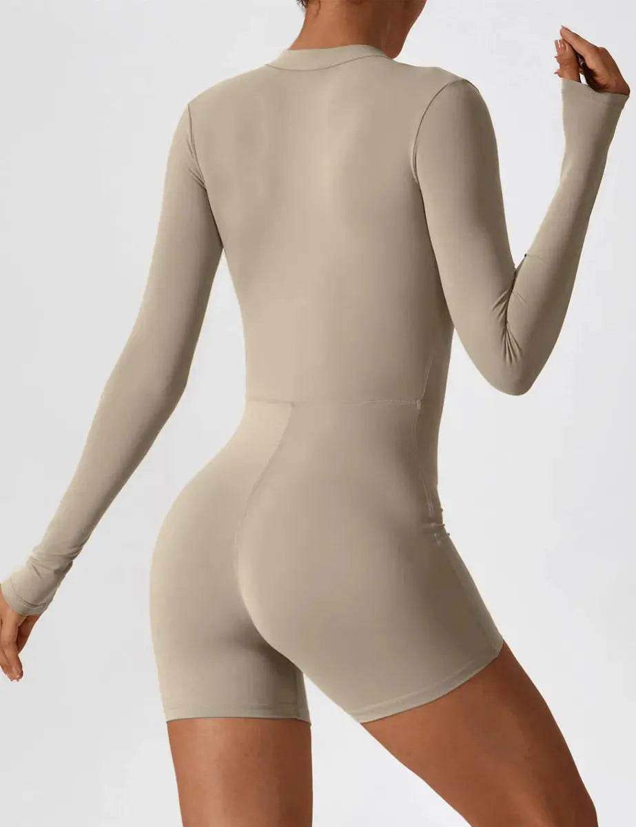 LUMINA™ Softline Zip Romper – Long Sleeve - LEVEFIT