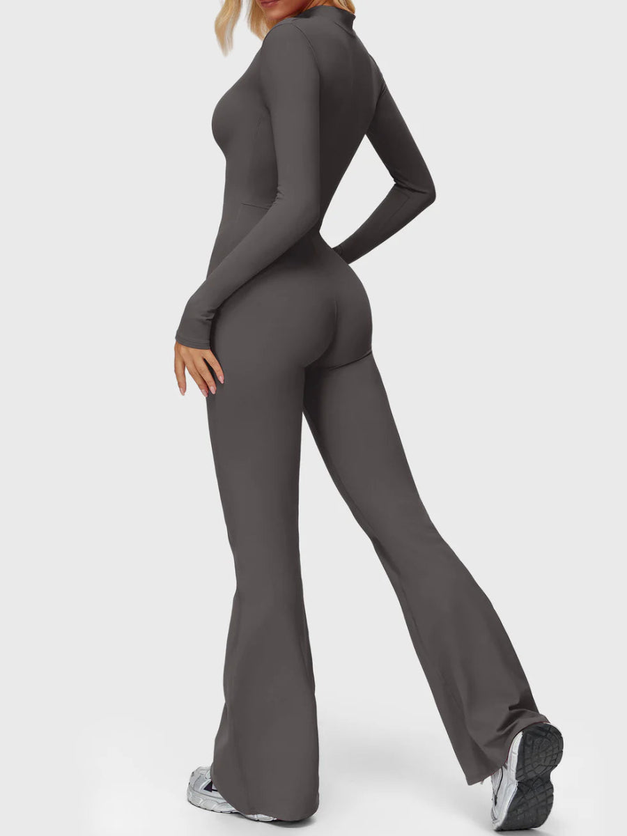 Silhouette Flare Zip Jumpsuit - LEVEFIT