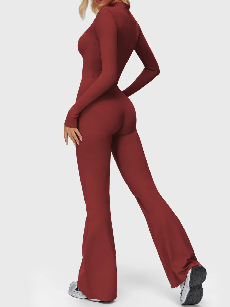 Silhouette Flare Zip Jumpsuit - LEVEFIT