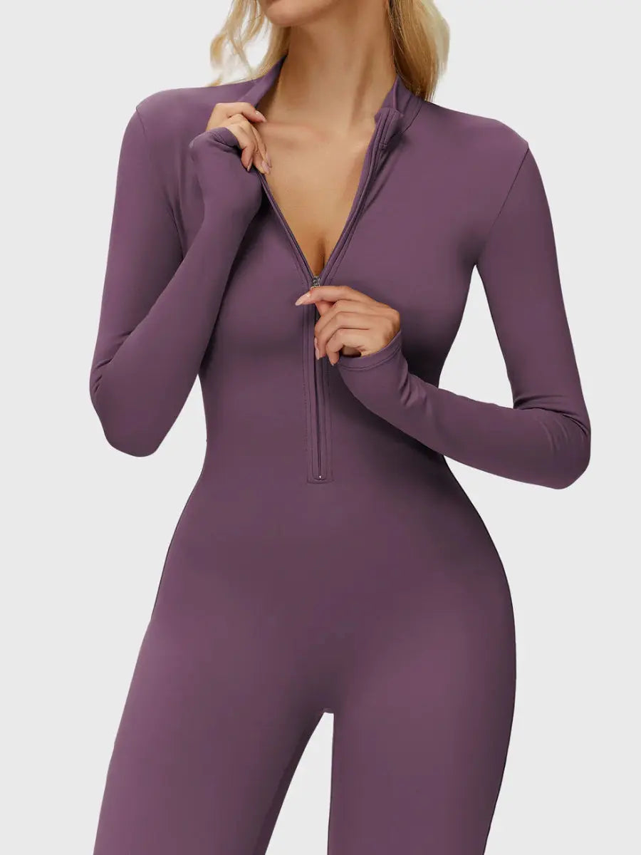 Silhouette Flare Zip Jumpsuit - LEVEFIT