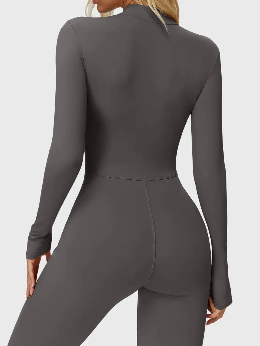 Silhouette Flare Zip Jumpsuit - LEVEFIT