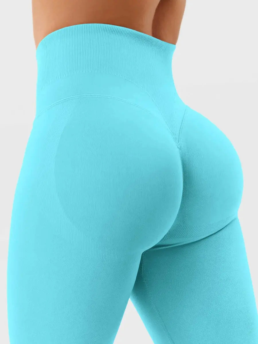 SilkFit® Seamless Sculpt Leggings – Aqua Blau (23,6") - LEVEFIT