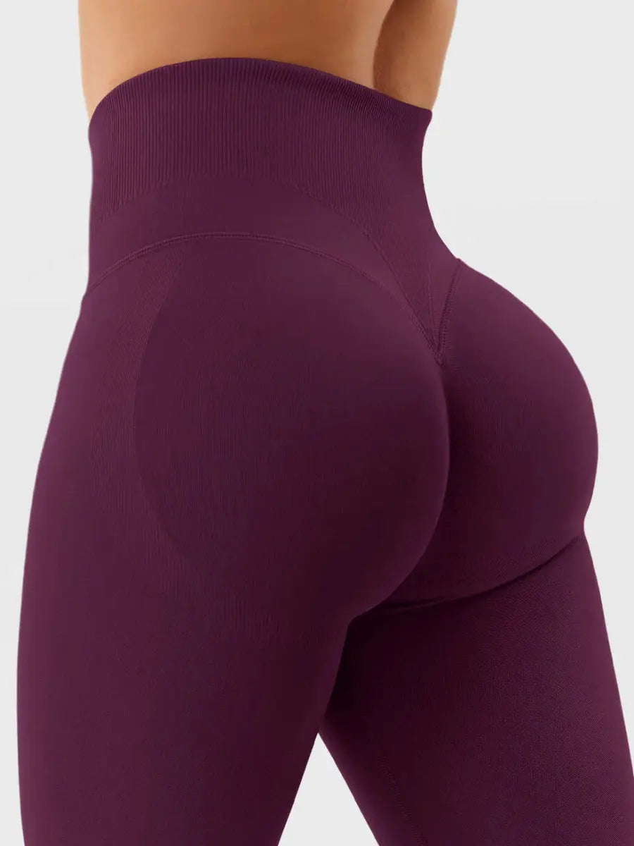 SilkFit® Seamless Sculpt Leggings – Burgunderrot (23,6") - LEVEFIT