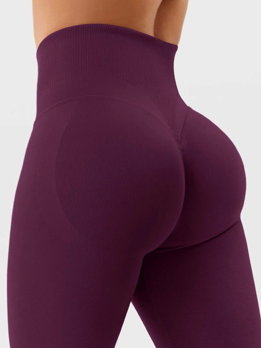 SilkFit® Seamless Sculpt Leggings – Burgunderrot (23,6") - LEVEFIT