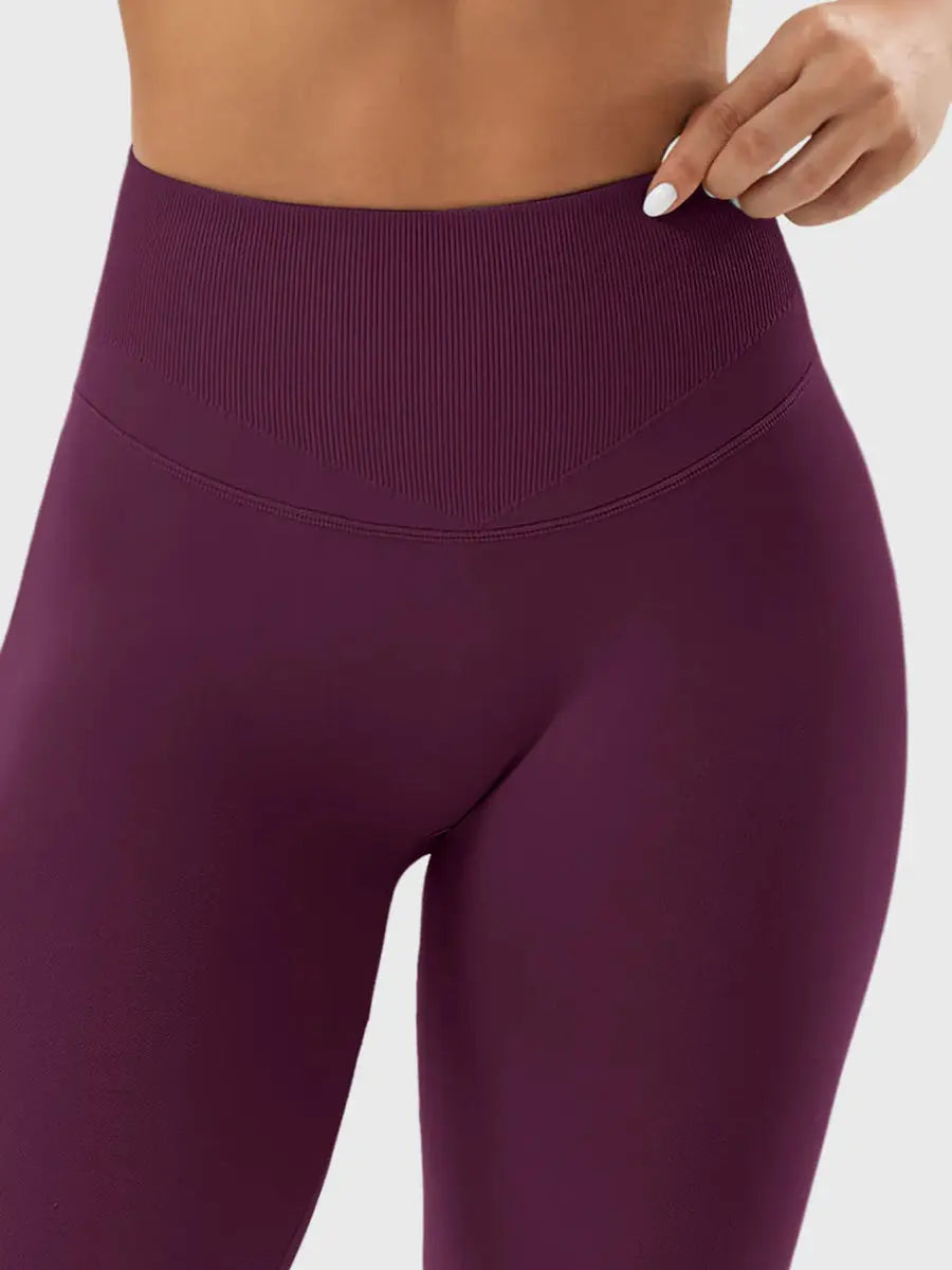 SilkFit® Seamless Sculpt Leggings – Burgunderrot (23,6") - LEVEFIT
