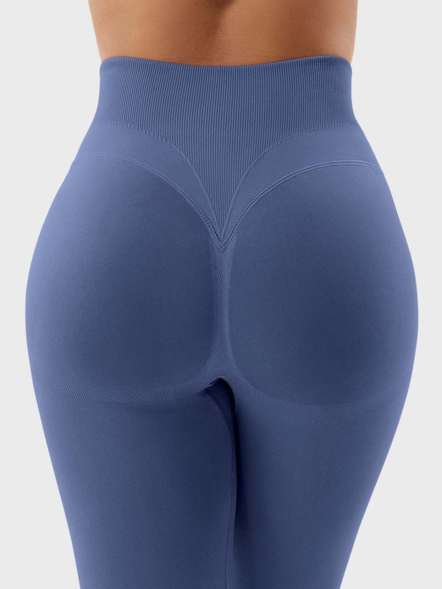 SilkFit® sømløse leggings med formende effekt – skiferblå (23,6") - LEVEFIT