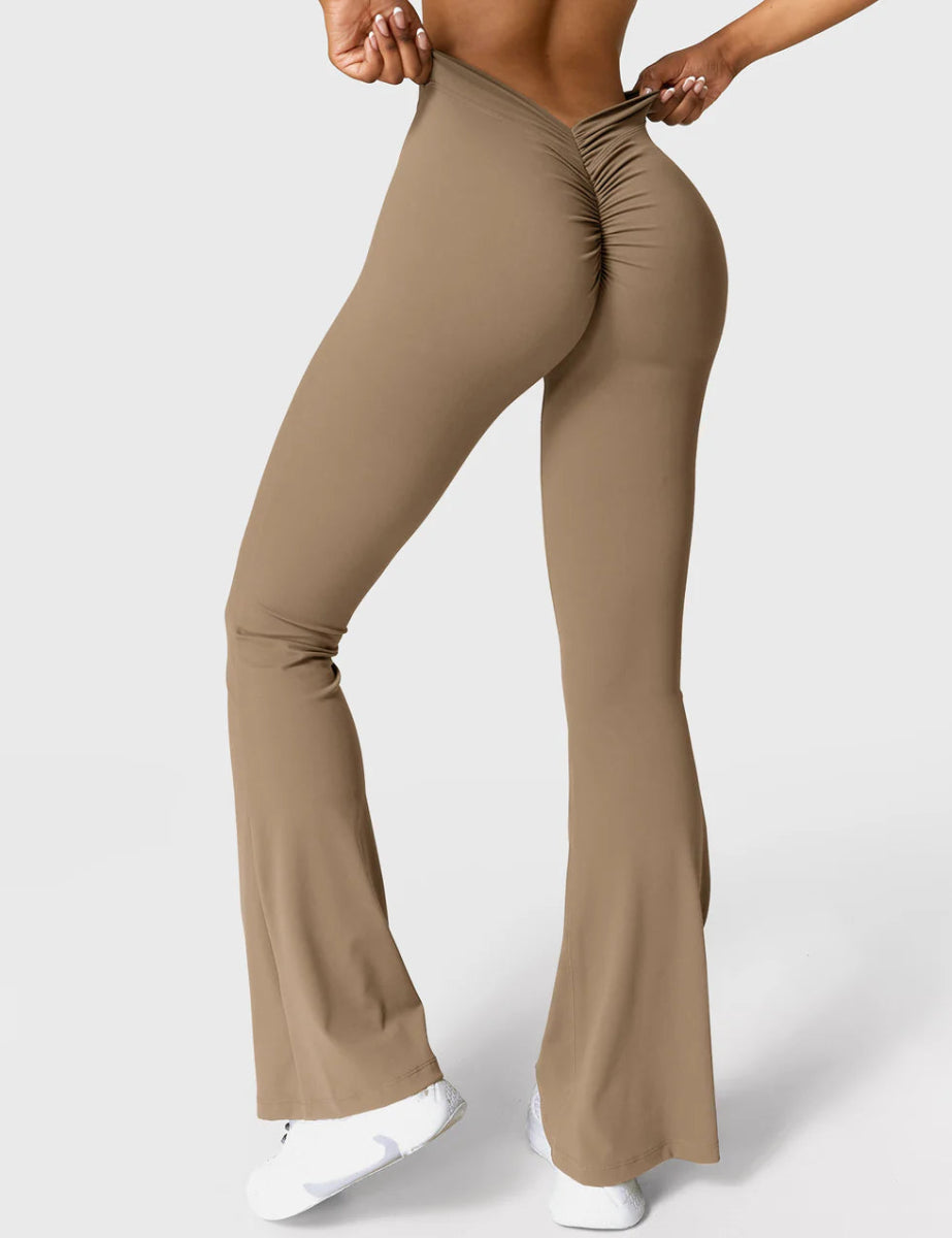 Curve® V - Back Flare Leggings – Beigebraun (31,5") - LEVEFIT