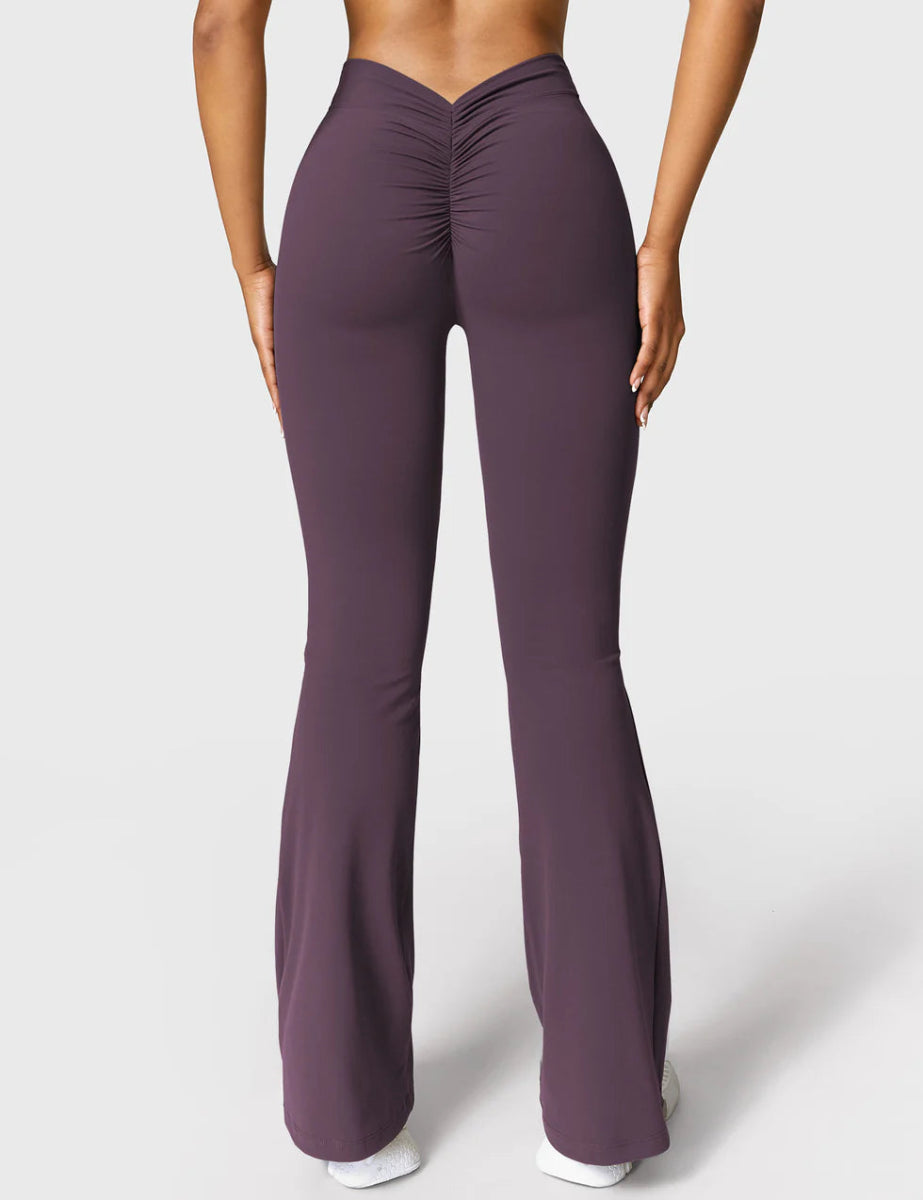 Curve® V - Back Flare Leggings – Brombeer (31,5") - LEVEFIT