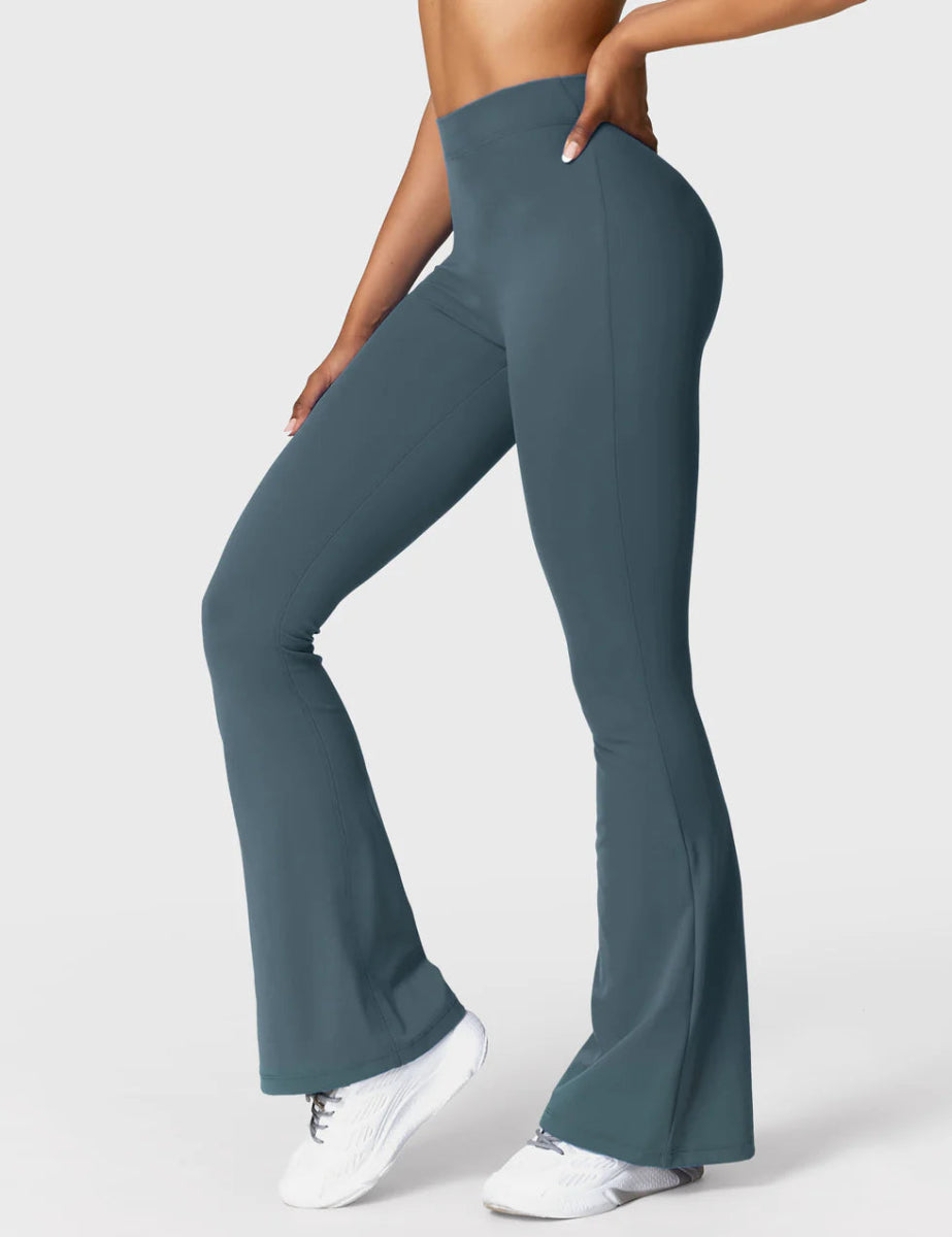 Curve® V - Back Flare Leggings – Petrolgrün (31,5") - LEVEFIT