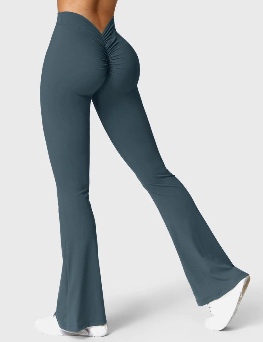 Curve® V - Back Flare Leggings – Petrolgrün (31,5") - LEVEFIT