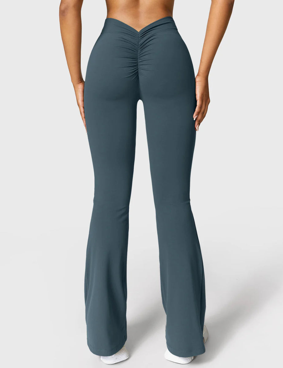 Curve® V - Back Flare Leggings – Petrolgrün (31,5") - LEVEFIT