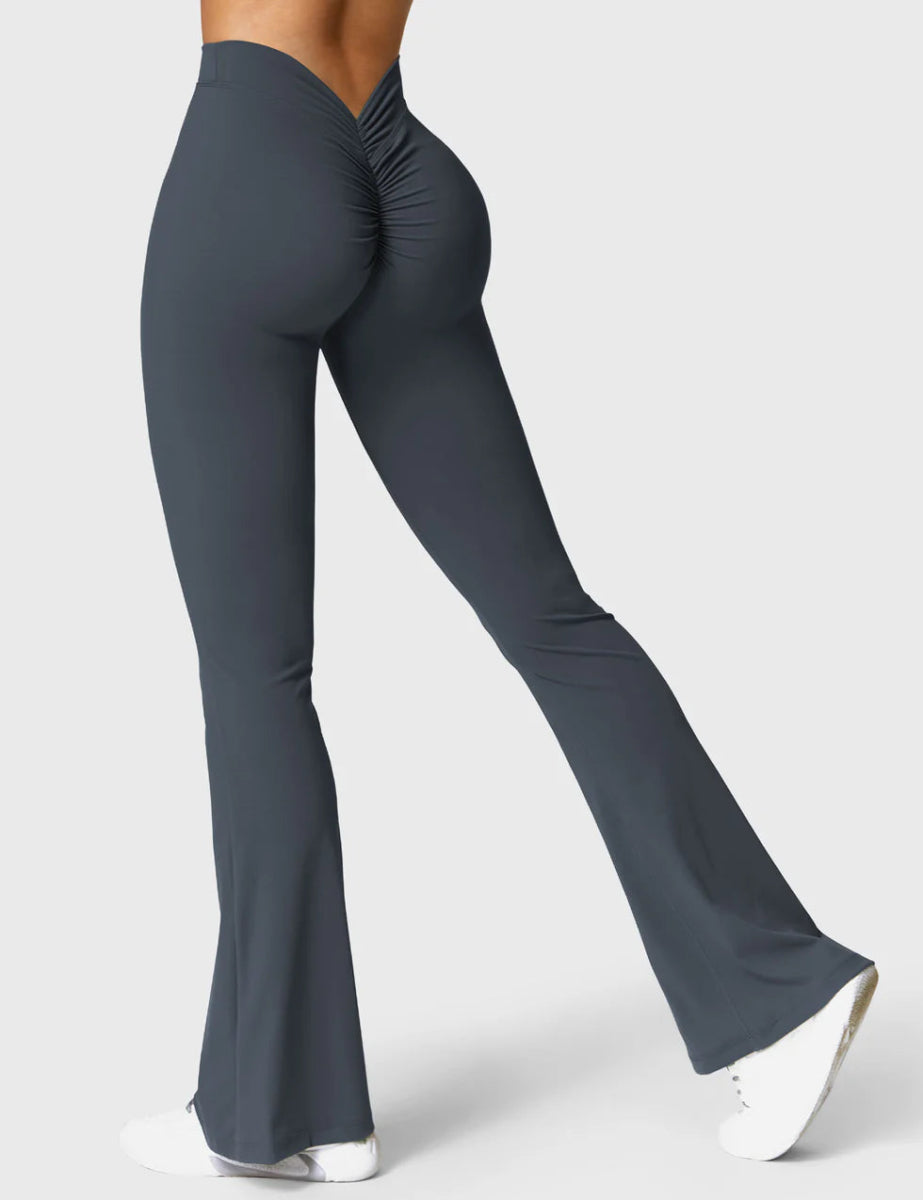 Curve® V - Back Flare Leggings – Schieferblau (31,5") - LEVEFIT