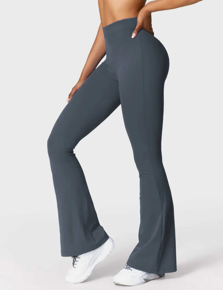Curve® V - Back Flare Leggings – Schieferblau (31,5") - LEVEFIT