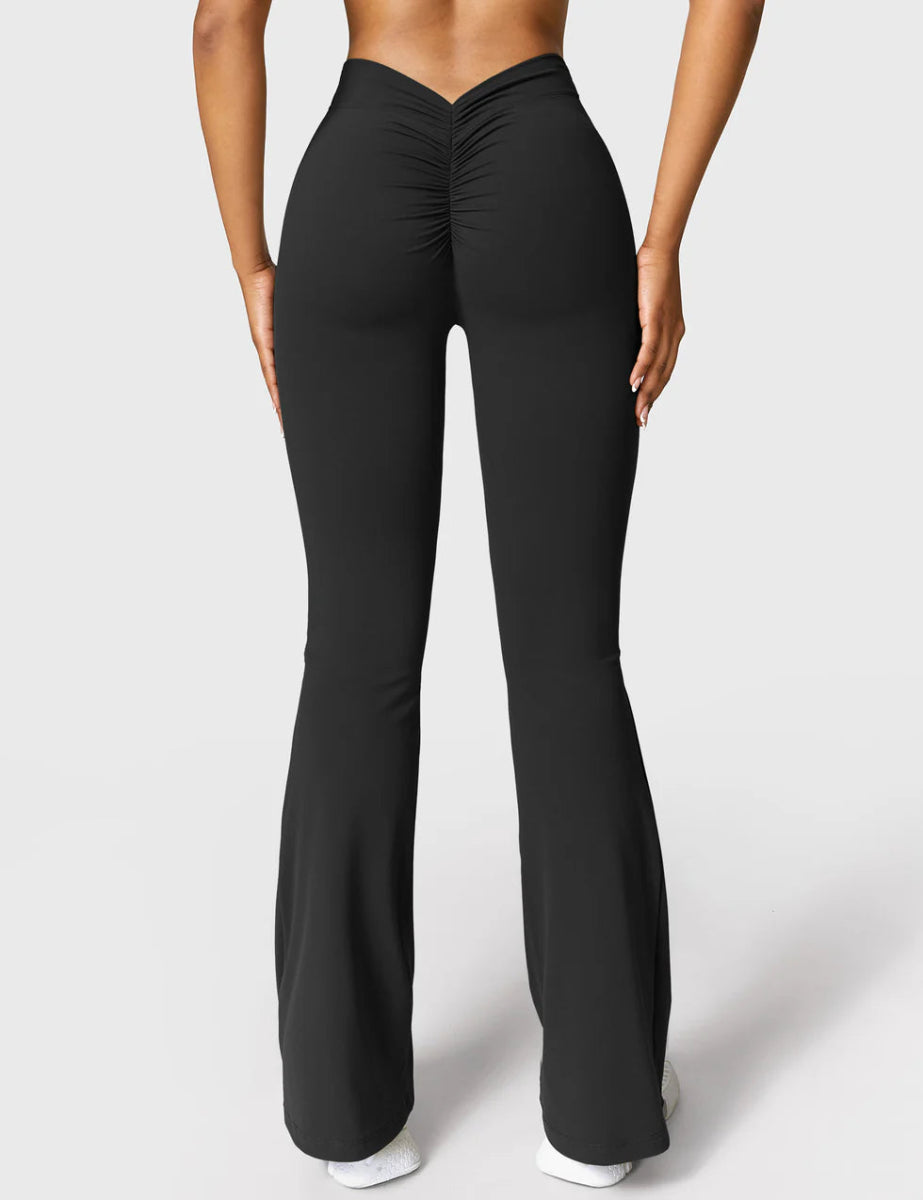 Curve® V - Back Flare Leggings – Tiefschwarz (31,5") - LEVEFIT