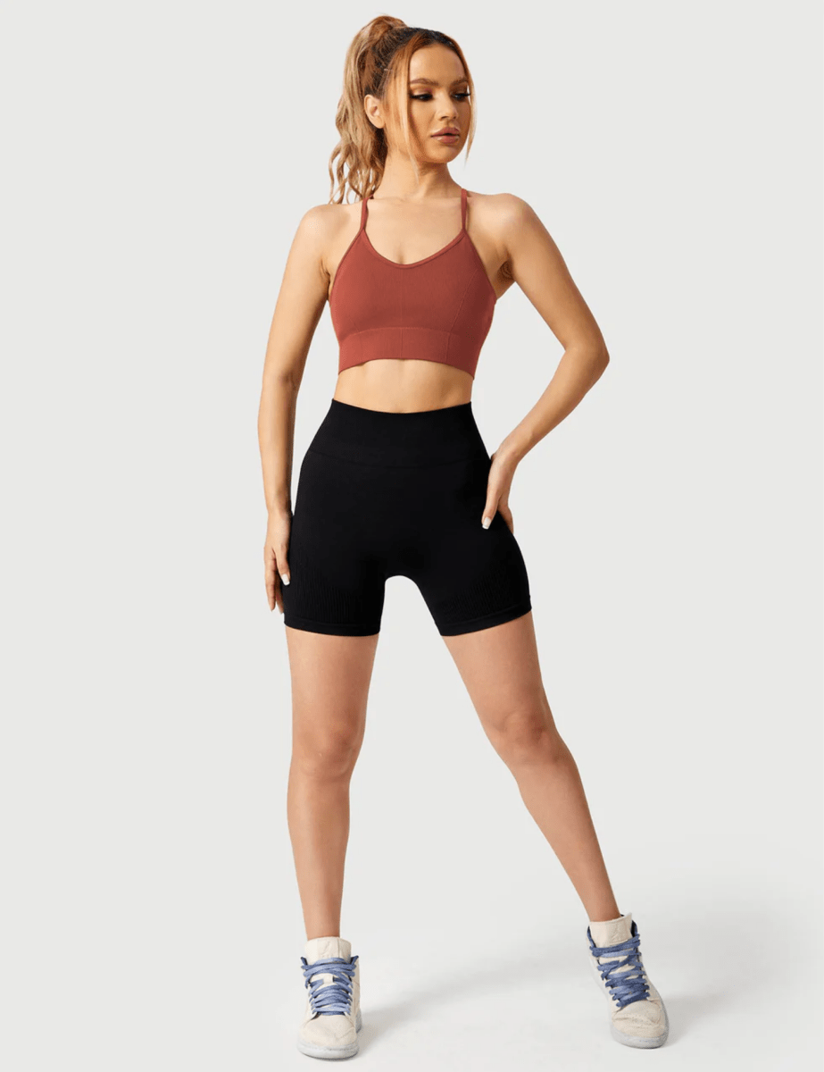 LeveFit™ LUMEA Crossback Top – Rostrot - LEVEFIT