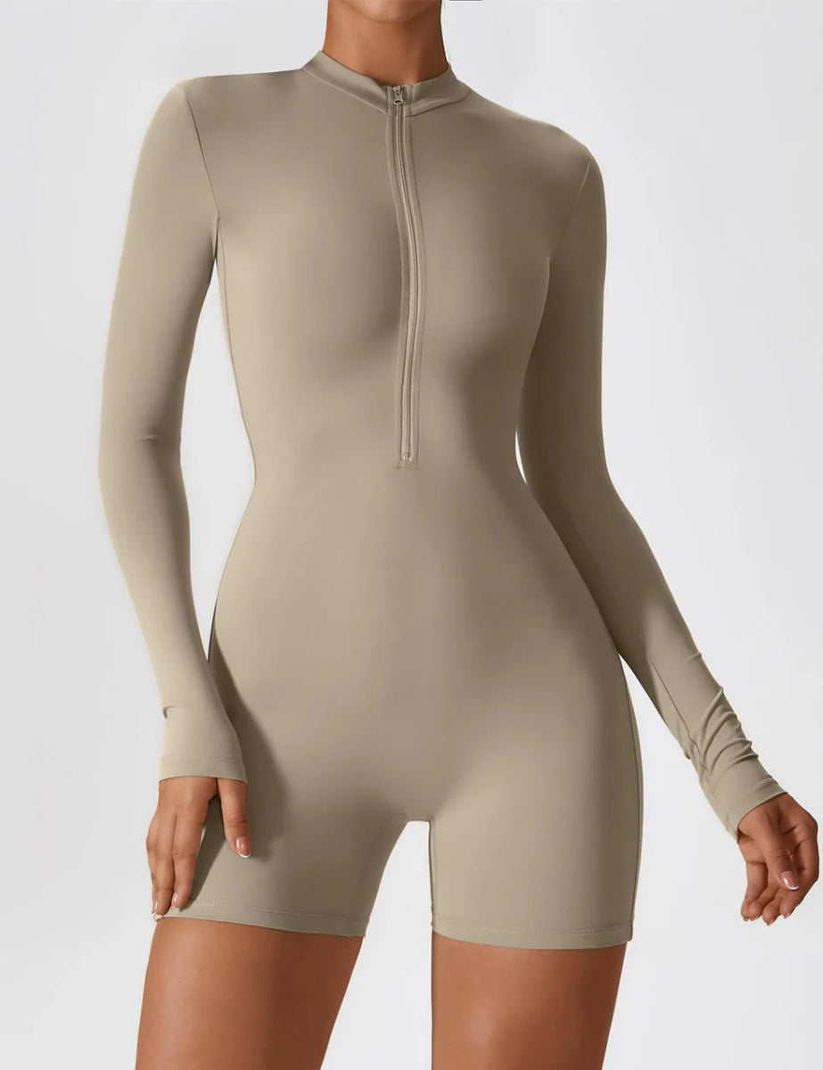 LUMINA™ Softline Zip Romper – Long Sleeve - LEVEFIT