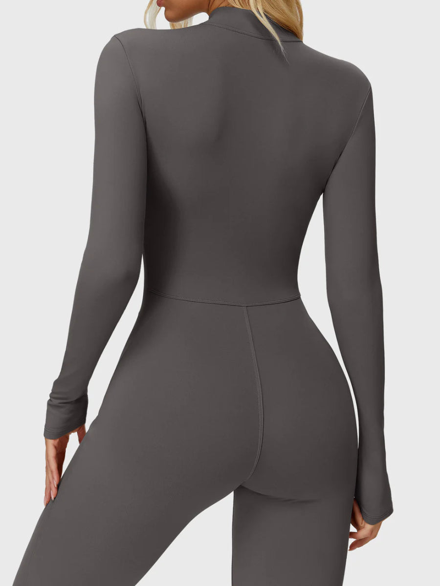 Silhouette Flare Zip Jumpsuit - LEVEFIT
